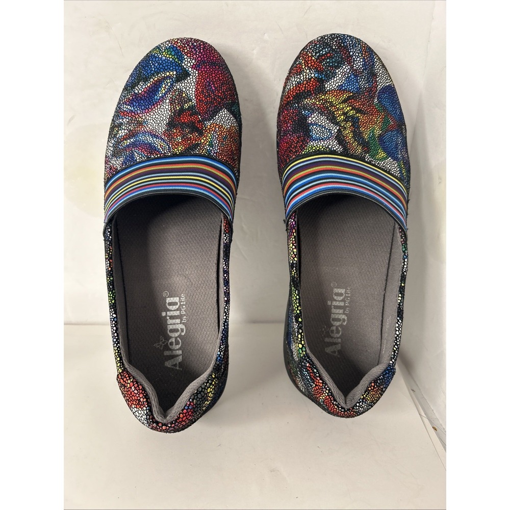 Alegria Womans 40/9.5 Glee Monarch Mosaic Butterfly GLE-389 Nurse Comfort Loafer - Picture 8 of 16